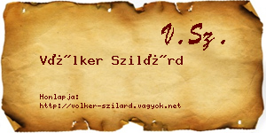Völker Szilárd névjegykártya